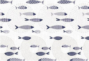 Texstyles Deco Tablecloth 58 x 94 Inch, Pesce Blue