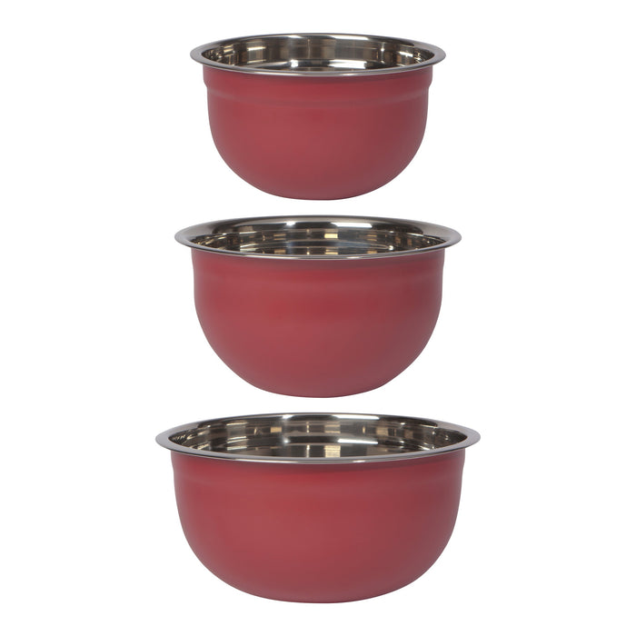 Danica Now Designs Mixing Bowl Set of 3, Carmine Red