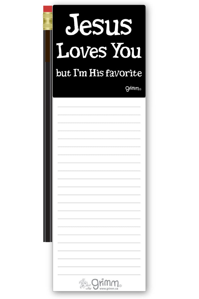 Grimm Magnetic Notepad, Jesus Loves You