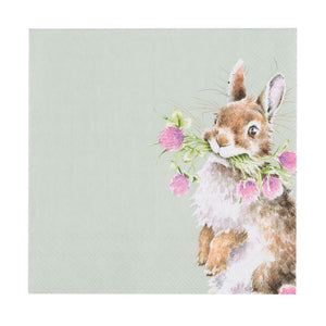 Wrendale Designs Lunch Paper Napkin, 'Head Clover Heels' Rabbit