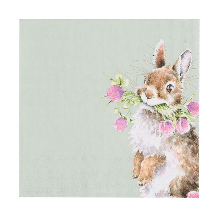 Wrendale Designs Lunch Paper Napkin, 'Head Clover Heels' Rabbit