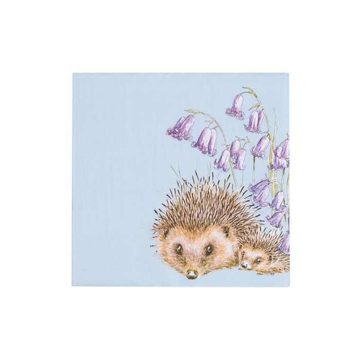 Wrendale Designs Cocktail Paper Napkin, 'Hedgehugs' Hedgehog