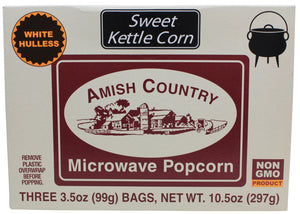 Amish Country Popcorn Microwave Popcorn Pack of 3, Sweet Kettle Corn