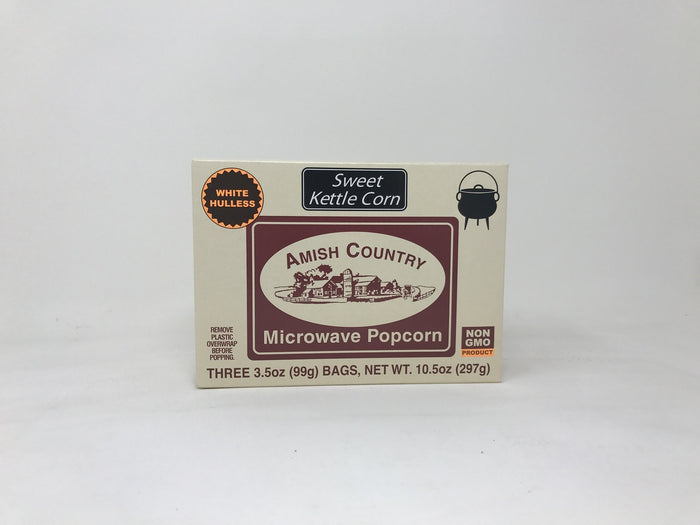 Amish Country Popcorn Microwave Popcorn Pack of 3, Sweet Kettle Corn
