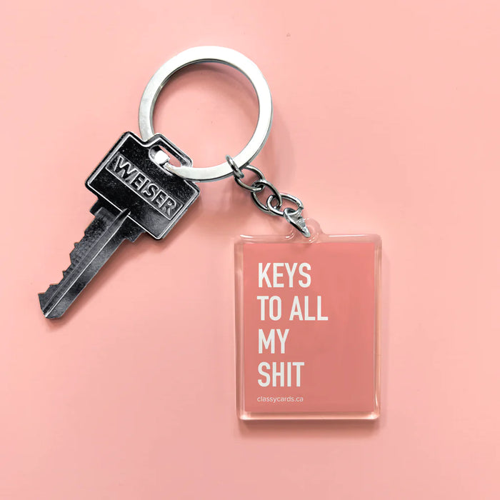 Classy Cards Keychain, Keys to All My Shit