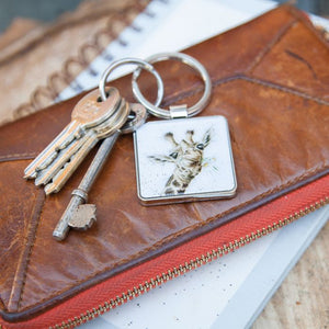 Wrendale Designs Keychain, 'Flowers' Giraffe