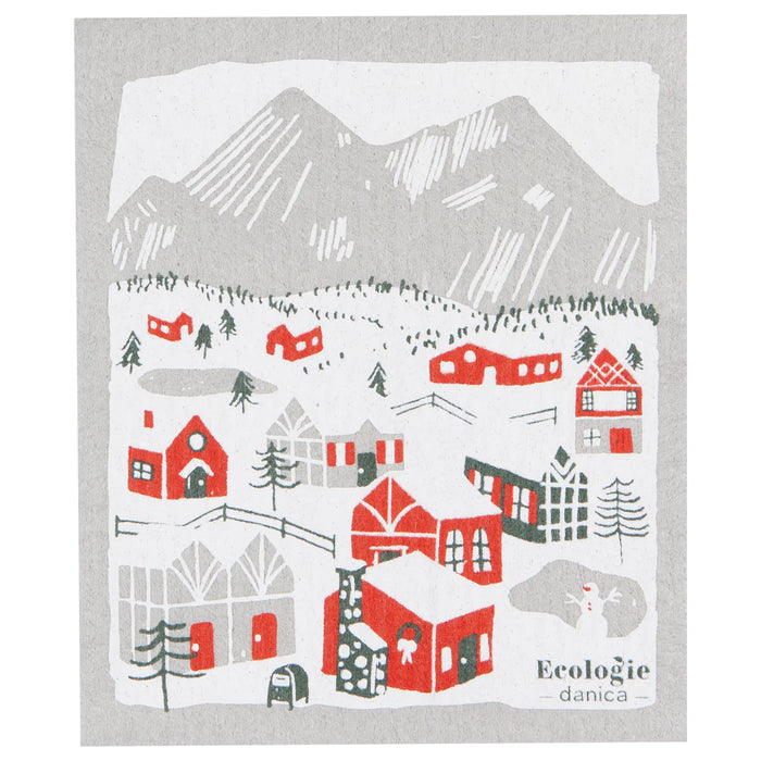 Danica Ecologie Swedish Dishcloth, Snowy Village