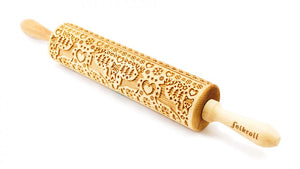 Folkroll Large Embossed Rolling Pin, Magic Christmas