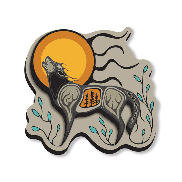 Native Northwest 3D Magnet, Wolf (Ma'iingan)