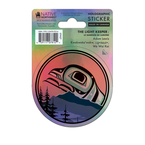 Native Northwest Holographic Vinyl Sticker, The Light Keeper