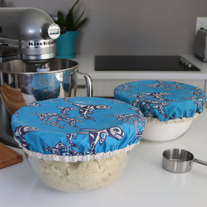 Native Northwest Bowl Covers Set of 2, Orca Family