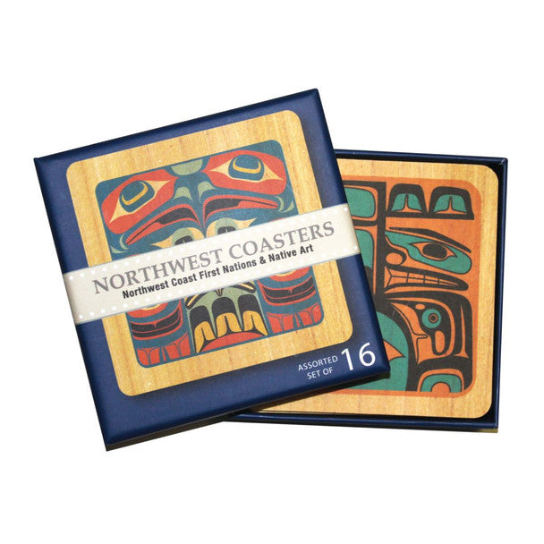 Native Northwest Square Coasters Set of 16