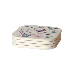 Native Northwest Bamboo Coasters Set of 4, Hummingbirds