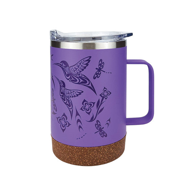 Native Northwest Cork-Based Travel Mug 16 oz, Hummingbirds