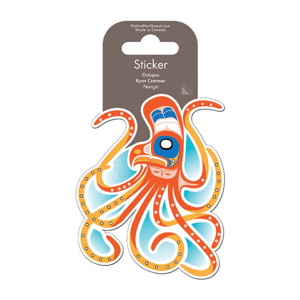 Native Northwest Vinyl Sticker, Octopus