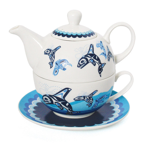 Native Northwest Tea For One Set, Orca Family