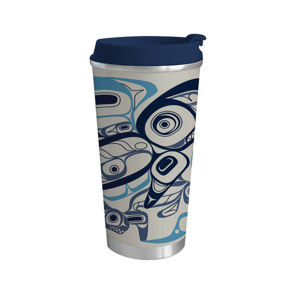 Native Northwest Travel Mug 18 oz, Orca Song