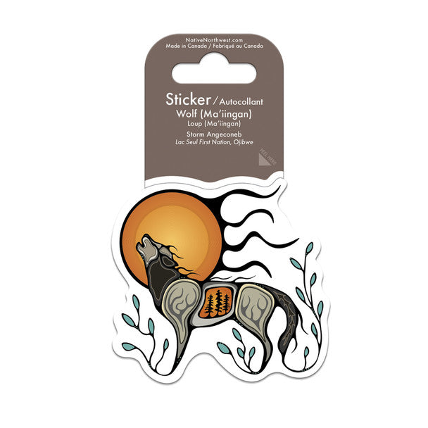 Native Northwest Vinyl Sticker, Wolf (Ma'iingan)