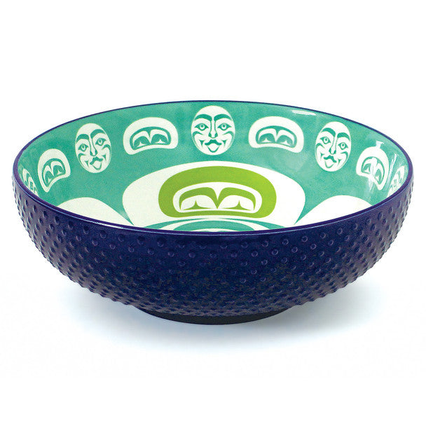 Native Northwest Porcelain Art Large Serving Bowl 9.5 Inch, Moon