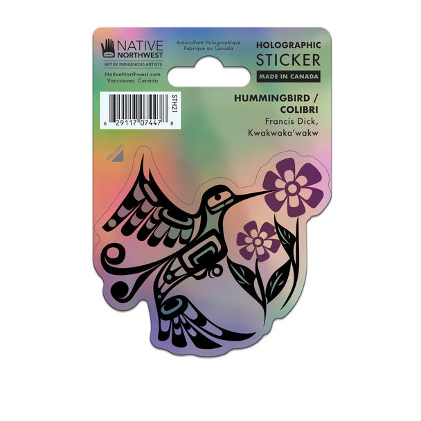 Native Northwest Holographic Vinyl Sticker, Hummingbird