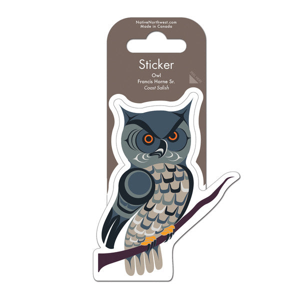 Native Northwest Vinyl Sticker, Owl