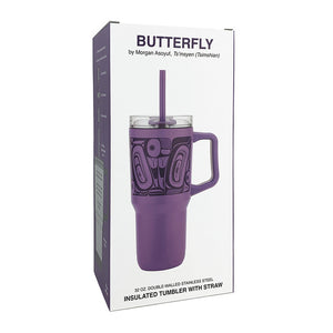 Native Northwest Insulated Tumbler with Straw 32 oz, Butterfly