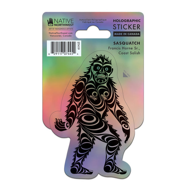 Native Northwest Holographic Vinyl Sticker, Sasquatch