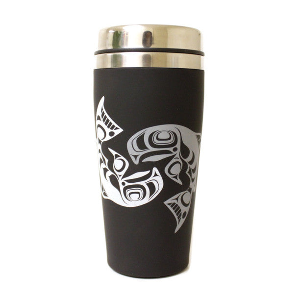 Native Northwest Matte Travel Mug 16oz, Salmon