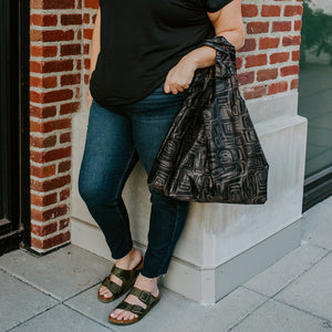 Native Northwest Foldable Shopping Bag, Eagle Crest (Black)
