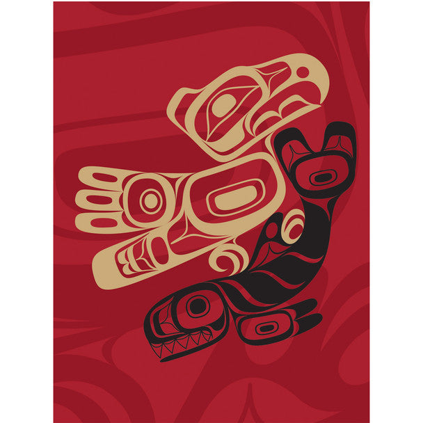 Native Northwest Greeting Card, Thunderbird & Orca