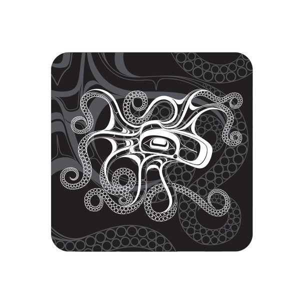 Native Northwest Cork-Backed Coaster, Octopus
