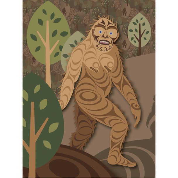Native Northwest Greeting Card, Sasquatch