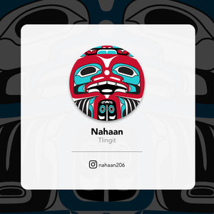 Native Northwest Cork-Backed Coaster, Chilkat Sun