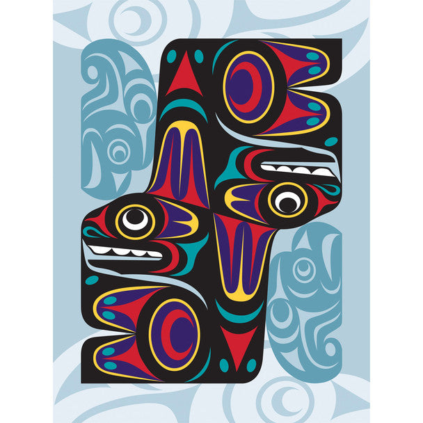 Native Northwest Greeting Card, Thunderbird & Whale