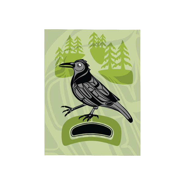 Native Northwest Greeting Card, Crow Walk in the Park