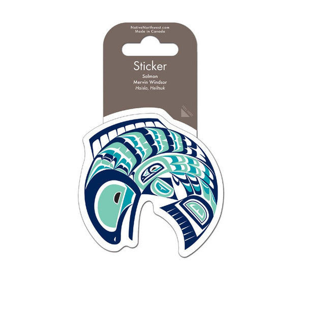Native Northwest Vinyl Sticker, Salmon (Mervin Windsor)