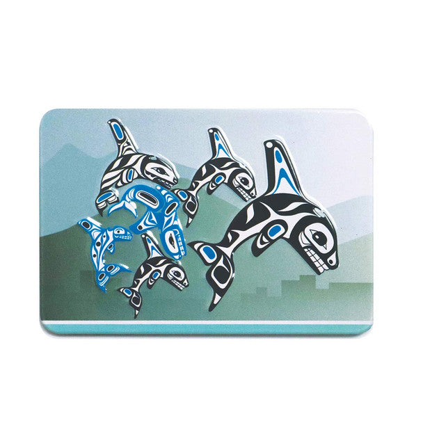 Native Northwest Metal Magnet, Orca Family