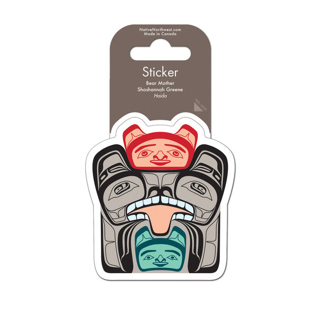Native Northwest Vinyl Sticker, Bear Mother