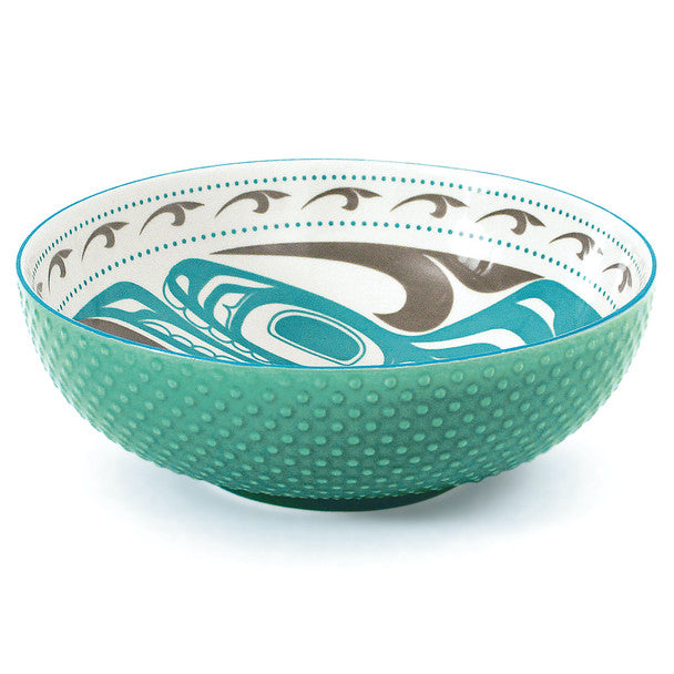 Native Northwest Porcelain Art Large Serving Bowl 9.5 Inch, Killer Whale