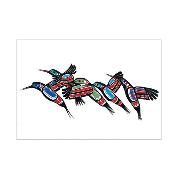 Native Northwest Greeting Card, Hummingbirds