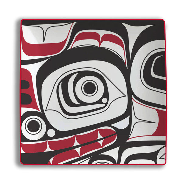 Native Northwest Square Plate 10 Inch, Matriarch Bear