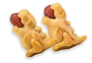 Mobi Silicone Hot Dog Mold, Dinosaurs (Purple)