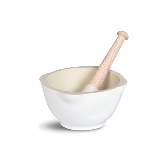 Emile Henry Mortar & Pestle, Farine (Flour)