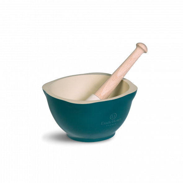 Emile Henry Mortar & Pestle, Feu-Doux (Blue Flame)