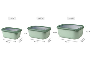 Mepal CIRQULA Multi Bowl Rectangular 3L, Nordic Black