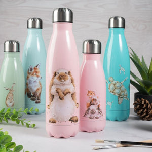 Wrendale Designs Water Bottle 500ml, 'Piggy in the Middle' Guinea Pig & Rabbit