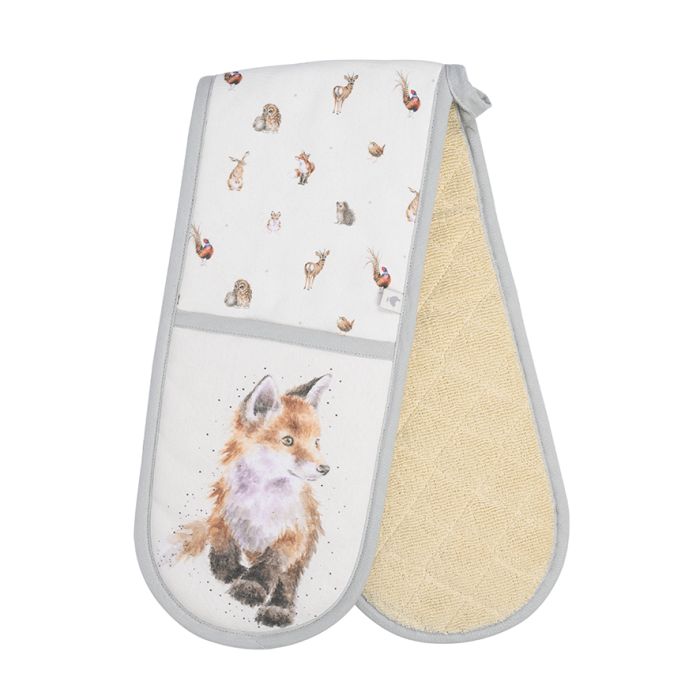 Wrendale Designs Double Oven Mitt, 'Woodlanders' Woodland Animals