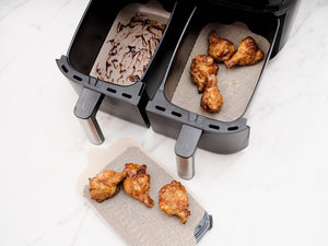 NoStik Reusable Dual Basket Air Fryer Liners Set of 4