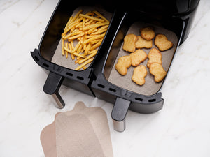 NoStik Reusable Dual Basket Air Fryer Liners Set of 4