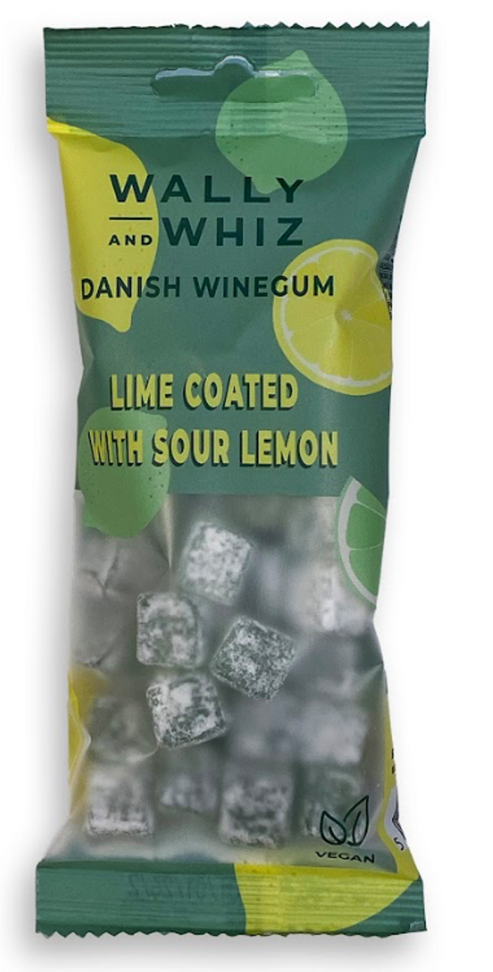 Wally Whiz Winegums Lime with Sour Lemon Dust